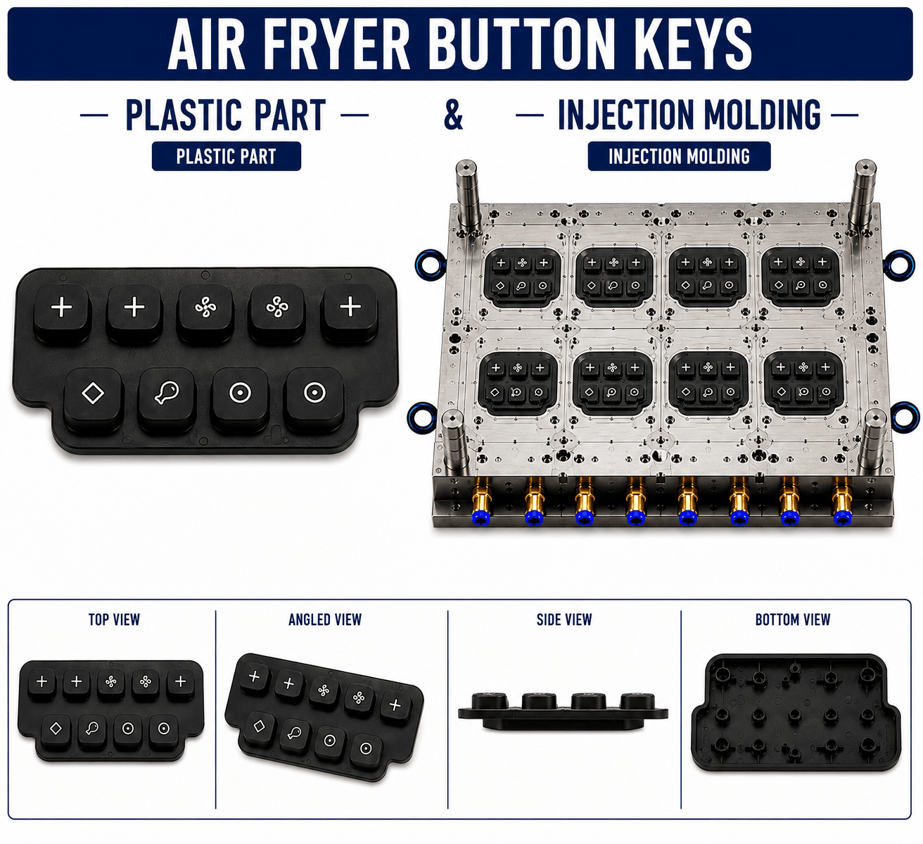 Air Fryer Plastic Button Keys Mould and Moulding Service